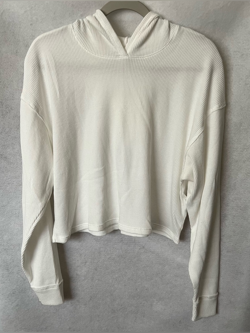 Hollister Must-Have Collection Waffle Knit Cropped Hoodie